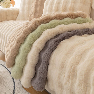 SofaSnug - Cosy Plush Solid Colour Non-Slip Couch Cover - luvinly
